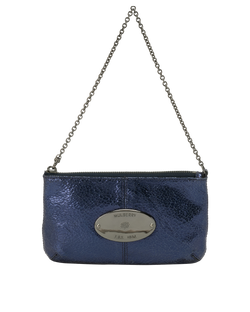 Mulberry Charlie Pochette, Cracked Leather, Metallic Blue, MIC, B/DB, 2*